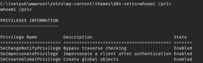 Impersonate Privilege Escalation