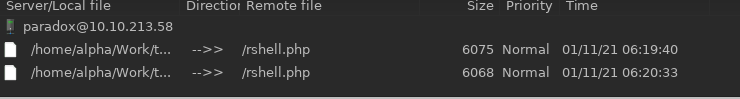 Uploading payload via FTP